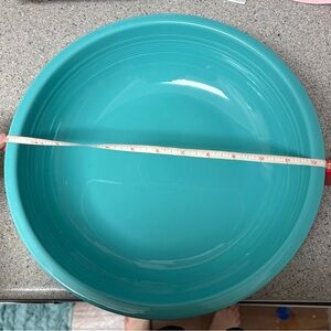 Fiesta Ware Turquoise Rimmed serving Bowl X LARGE! 2QT , 80 oz.